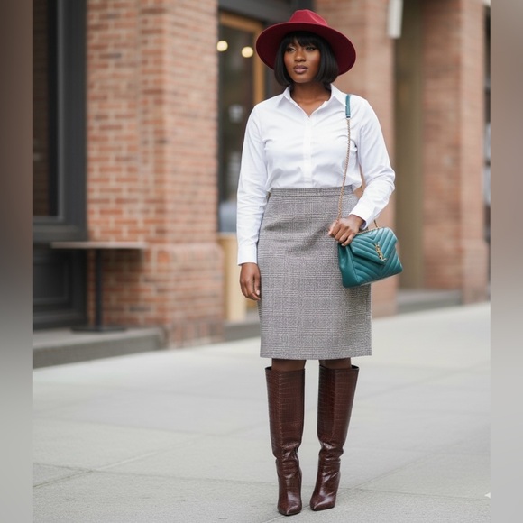 PLUS SIZE VINTAGE L.L. BEAN WOOL SKIRT - Picture 2 of 6